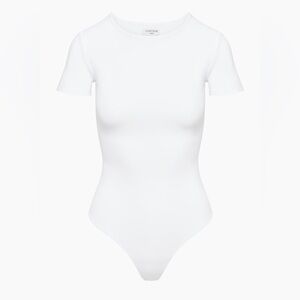 ARITZIA BABATON CONTOUR White Short Sleeve Bodysuit
